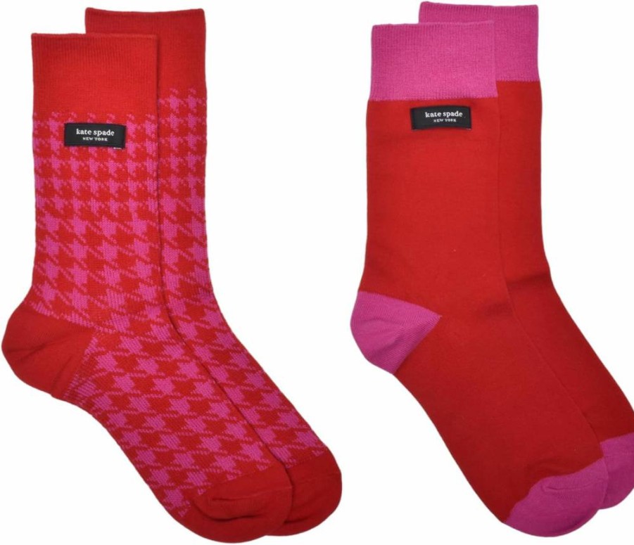 Kate Spade New York Women's 2-Pack Houndstooth Boot Socks - Soft, Comfortable Knee-High Socks for Women