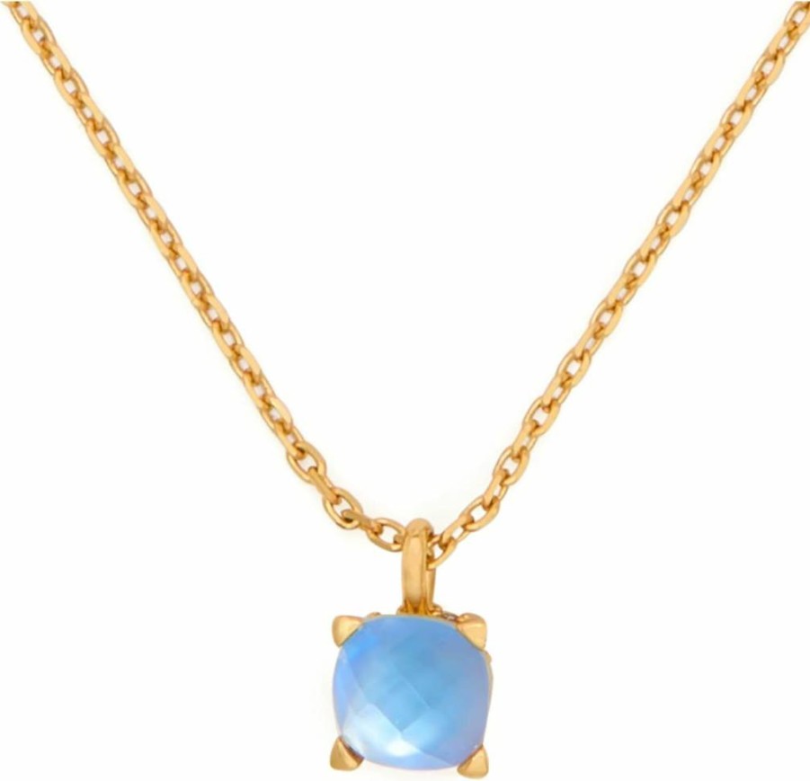 Kate Spade New York Blue and Gold 6mm Square Pendant Necklace
