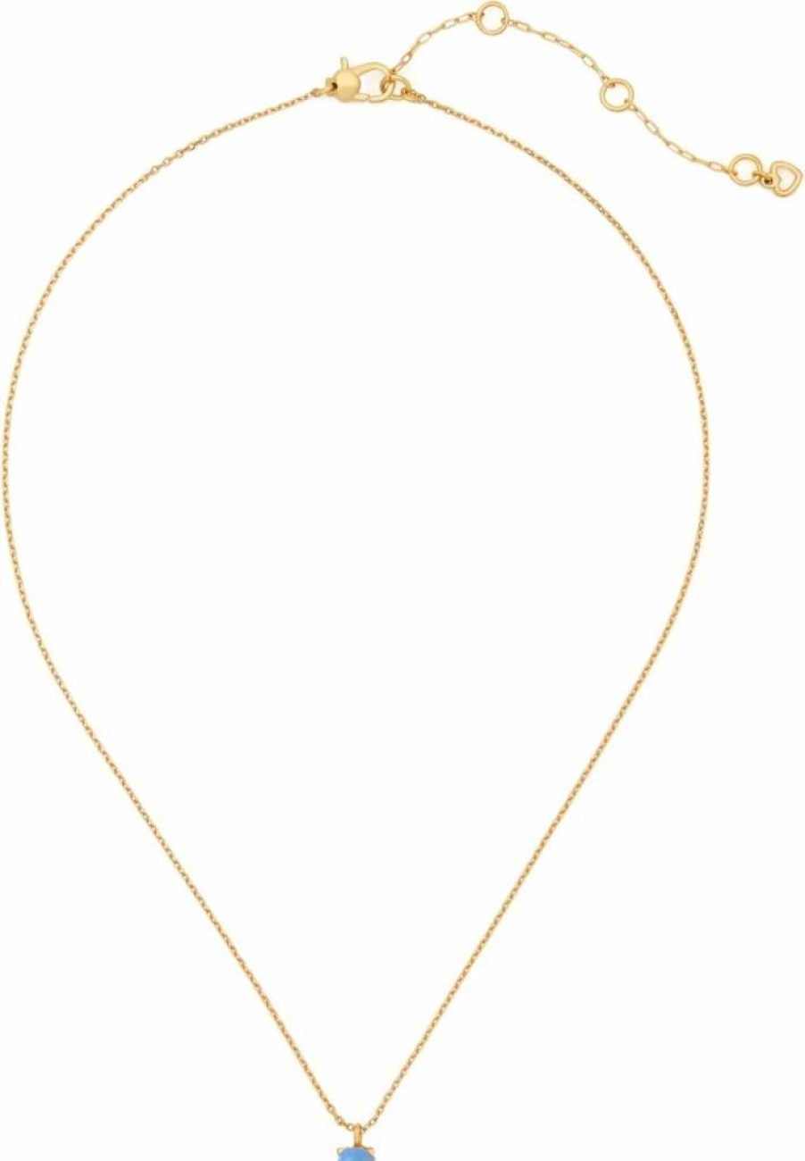 Kate Spade New York Blue and Gold 6mm Square Pendant Necklace