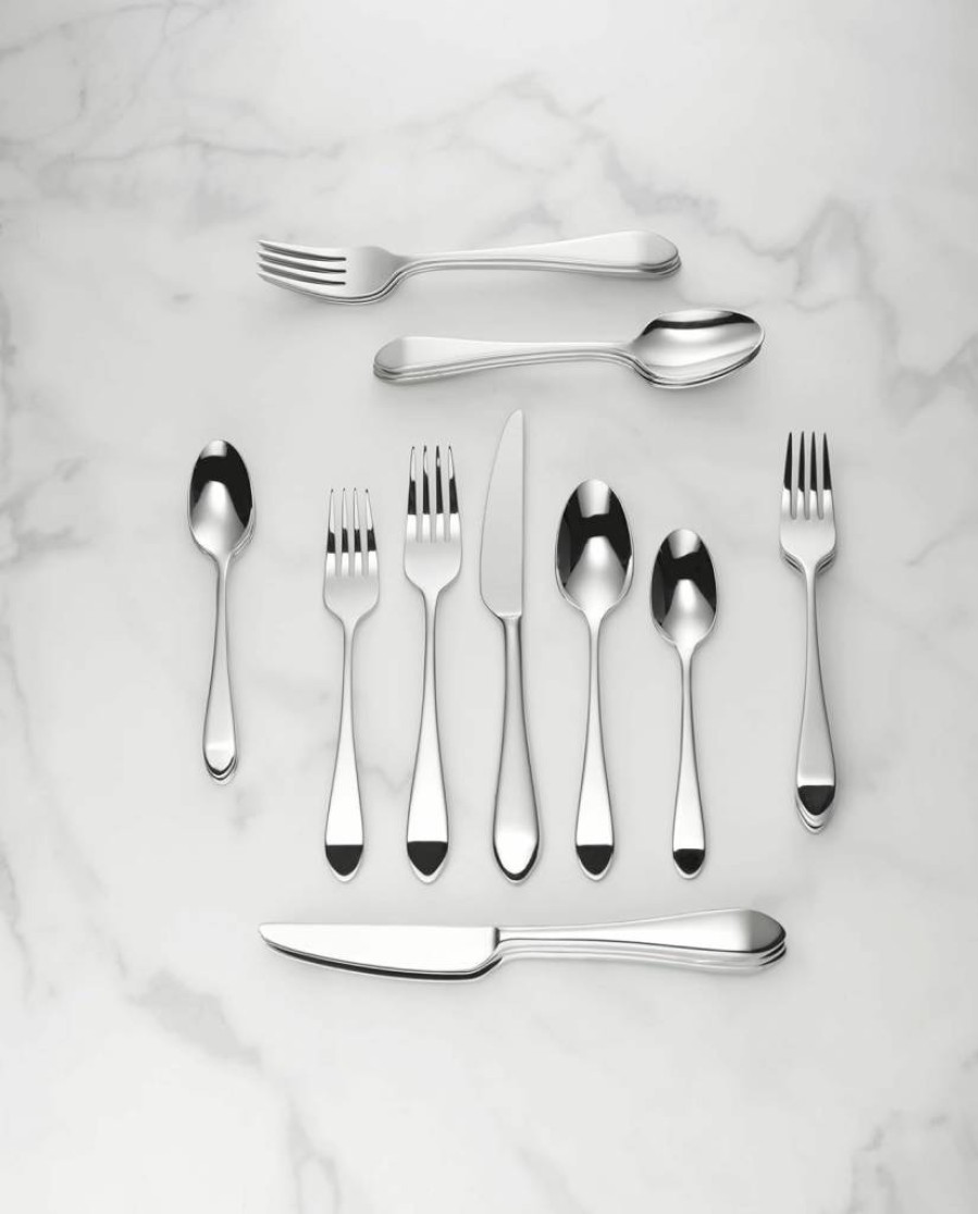 Kate Spade New York Charlotte Street 20-Piece Flatware Set, Stainless Steel Cutlery Set, Modern Metallic Silverware for 4, Dinnerware Essentials