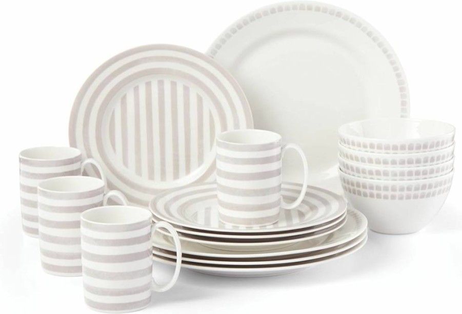 Kate Spade New York Charlotte Street Soup Bowl – 0.65L Ceramic Dish in Taupe Grey for Dining & Decor