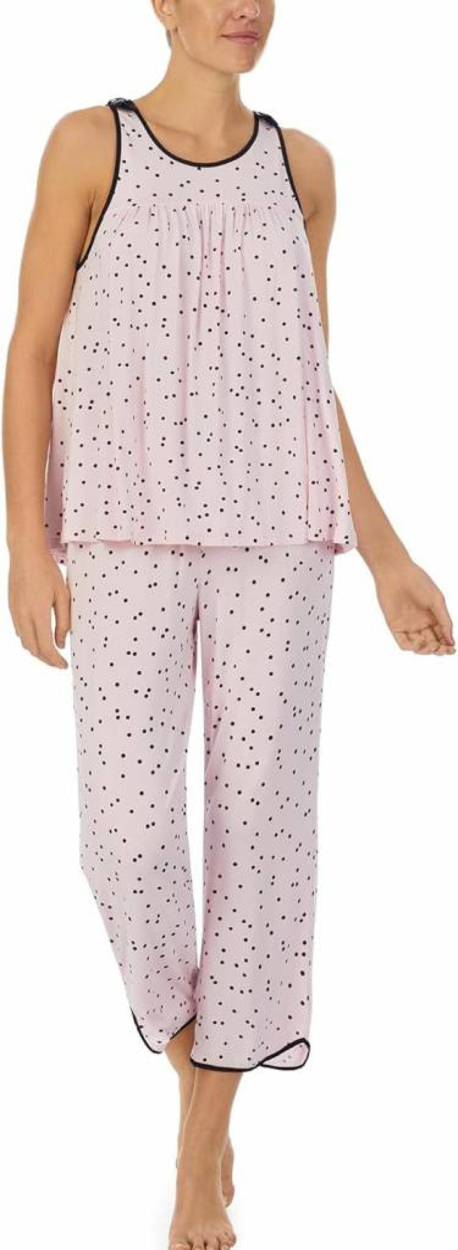 Kate Spade New York Women's Cropped Pajama Set - Comfortable Short PJ Set for Women