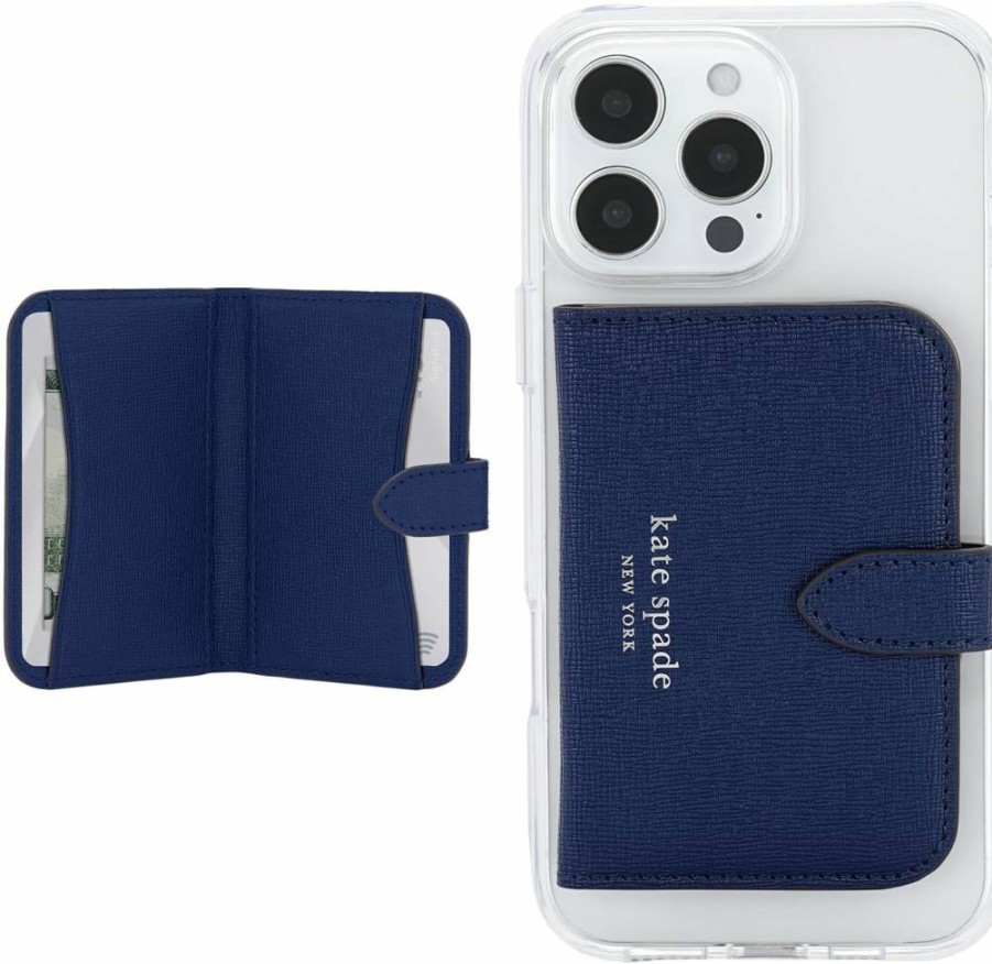 Kate Spade New York White Glitter Magnetic Wallet Card Holder for MagSafe iPhones & Cases
