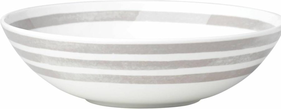 Kate Spade New York Charlotte Street Taupe Ceramic Pasta Bowl – Stylish Grey Dining Tableware
