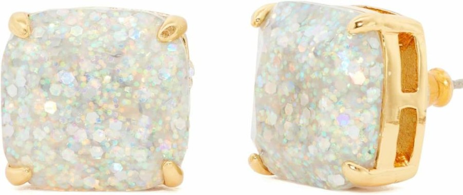 Kate Spade New York Small Square Stud Earrings - Sterling Silver or Gold Plated Minimalist Studs for Women