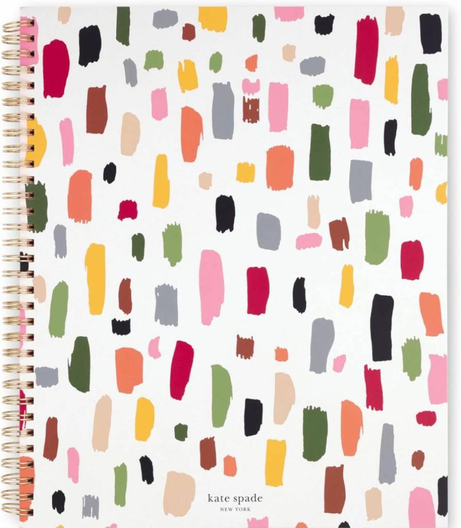 Kate Spade New York Spiral Notebook - Large 11" x 9.5" College Ruled Journal with 160 Pages, Painterly Strokes Design