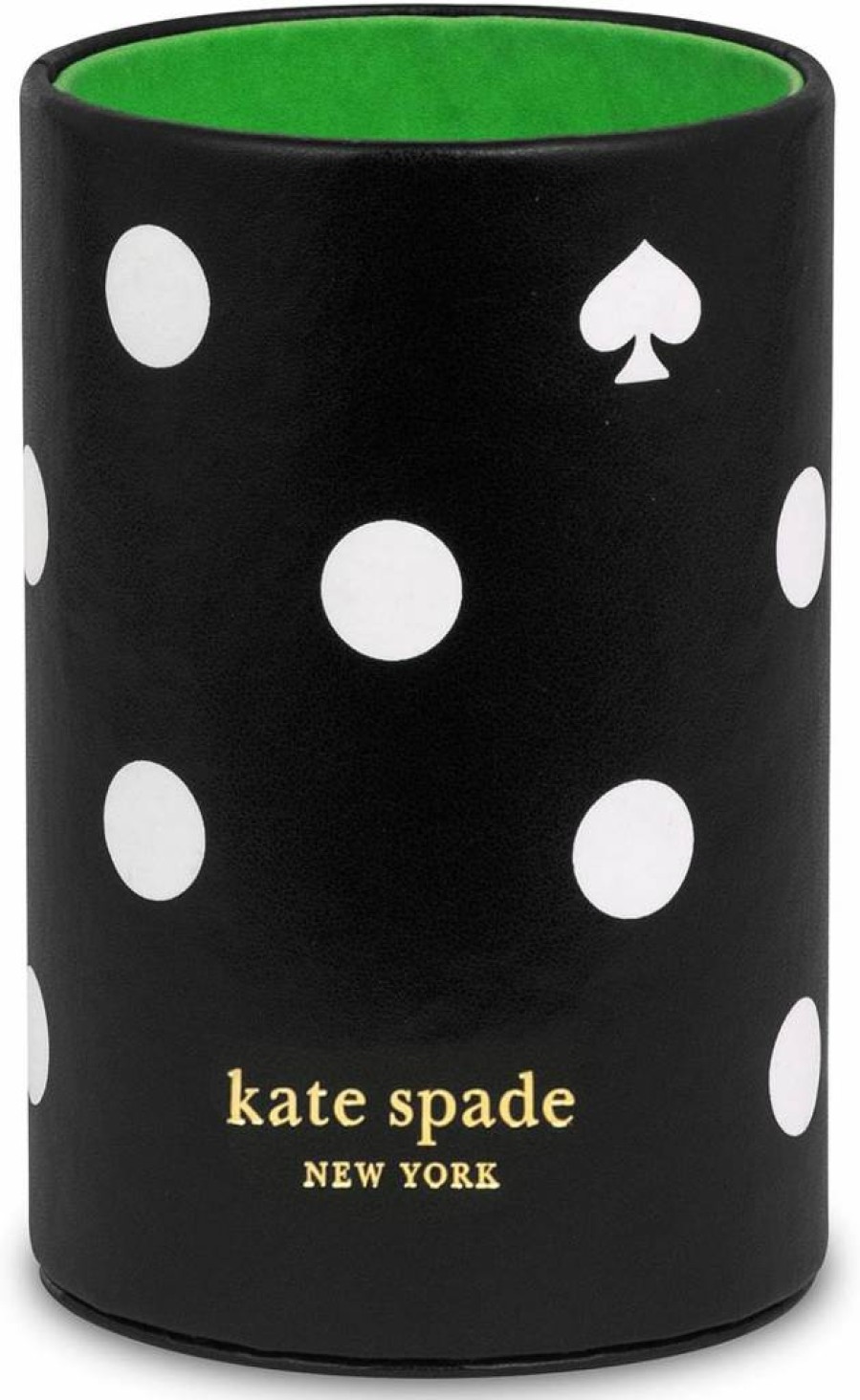Kate Spade New York Leatherette Pen & Pencil Holder - Decorative Dot Print Desk Organizer, Office Supplies Cup for Stylish Workspace