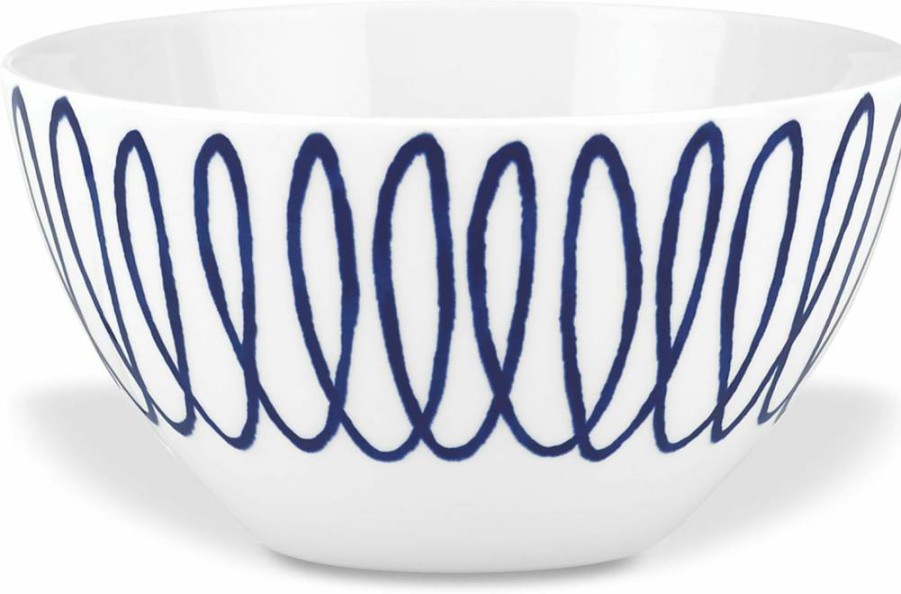 Kate Spade New York Blue Charlotte Street East Soup Bowl – Ceramic Dinnerware for Stylish Dining