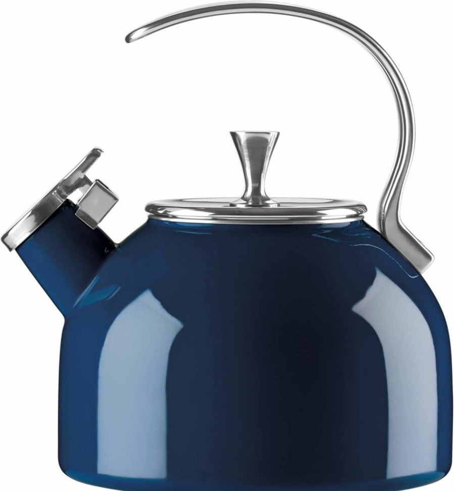 Kate Spade New York White and Gold Deco Dot Tea Kettle with Polka Dot Design