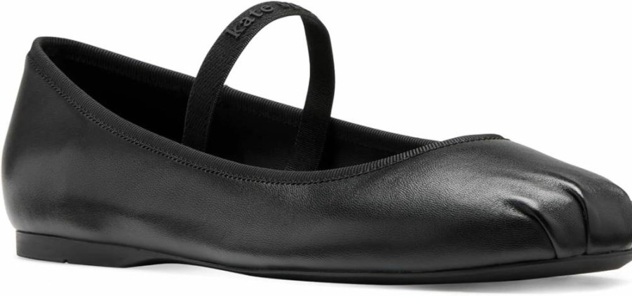 Kate Spade New York Women's Riley Leather Ballet Flats - Smooth Leather Comfortable Slip-On Shoes for Women