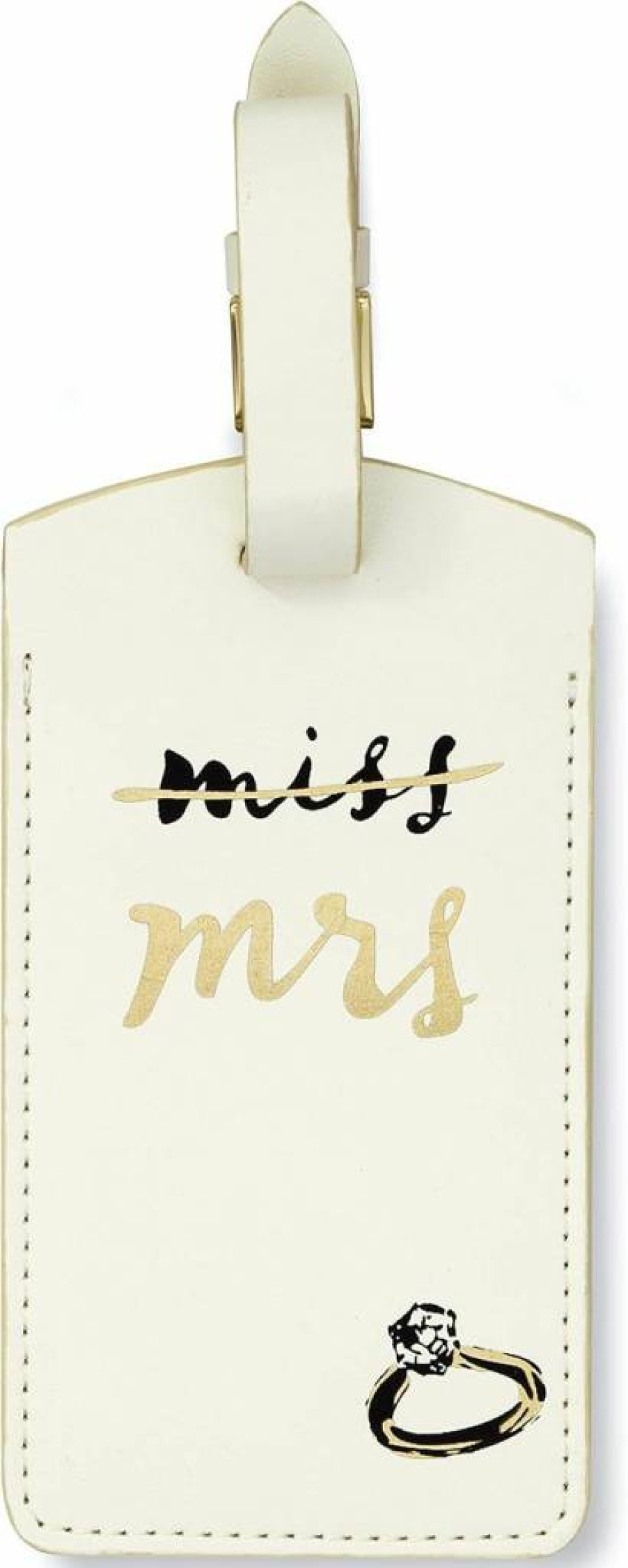 Kate Spade New York Vegan Leather Luggage Tag - Elegant Bridal Travel Gift for Honeymoon, Durable Suitcase Tag for Bride, Cute Miss to Mrs Wedding Accessory
