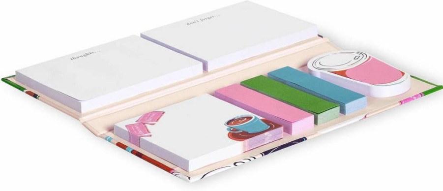 Kate Spade New York Ladybug Dot Padfolio Set with 7 Sticky Note Pads, 75 Sheets Per Notepad, Cute Study & Office Supplies for Women